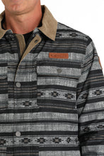 Men's Cinch Blue/Gray Southwest Print Canvas Barn Coat with Removable Hood