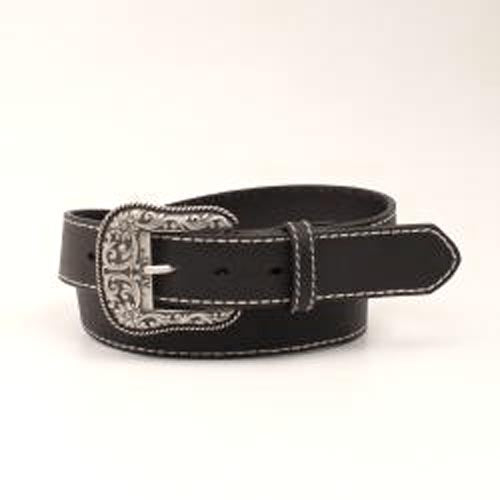 Pard's Western shop Ariat Ladies Heavy Stitched Black Leather Belt