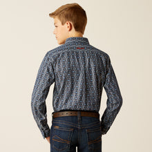 Ariat Rochard Blue Aztec Print Button-Down Shirt for Boys