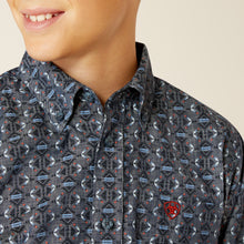 Ariat Rochard Blue Aztec Print Button-Down Shirt for Boys