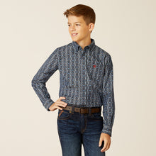 Pard's Western Shop Ariat Rochard Blue Aztec Print Button-Down Shirt for Boys