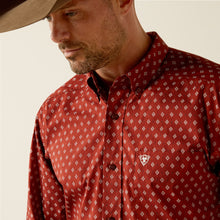 Ariat Pax Classic Fit Burgundy Diamond Print Button-Down Shirt for Men