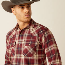 Ariat Red/Tan Plaid Harlee Flannel Retro Western Snap Shirt for Men