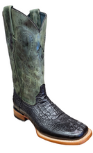 Pard's Western Shop Ferrini "Stampede" Black Crocodile Print Wide Square Toe Boots for Men