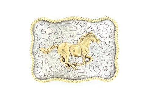 Nocona Rectangle Running Horse Buckle